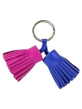 Hermès Purple/Blue Leather Carmen Uno-Dos Key Ring
